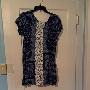 Manuhealii Navy and Ivory Dress